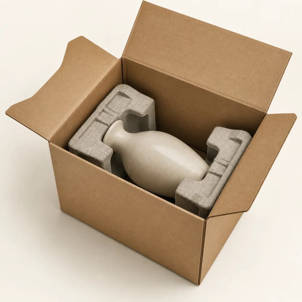 Moulded pulp voor vazen